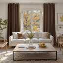 BGment Brown Linen Curtains 78 Inch Length for Living Room Windows, Light Filtering Fall Drapes Chocolate Burlap with Grommet Privacy Non See Through for Bedroom, 2 Panels Set, Each 52 Inch Wide