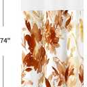 Litabel Small No Hook Gold Watercolor Floral Shower Curtain and Liner Set, Flower Shower Curtains with Snap in Liner for Summer Bathroom Decor, Modern Botanical Waterproof Shower Curtain Set,36x74