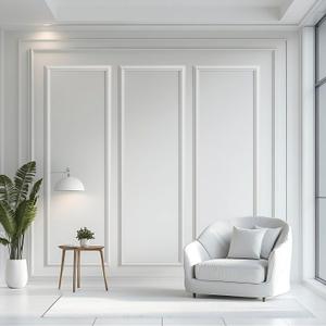 3 Set Peel and Stick Wall Molding Kit, Premade Self Adhesive Wainscoting Panels, Ready to Assemble Accent Molding Trim for Interior Wall Moulding Decor (24x72in)