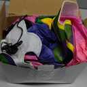 Shappy 6 ft Huge Mardi Gras Inflatable Decoration Flamingo with Crown Necklace Blow up Flamingo Carnival Built in LED Lights for Mardi Gras Garden Yard Indoor Outdoor Party Decoration