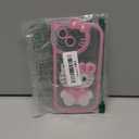 Cute Kawaii Cartoon Phone Case for iPhone 14 Plus Built-in Makeup Mirror for Women Girls, Soft Silicone Transparent Protective Phone Case for iPhone 14 Plus 6.7 Inch, Pink