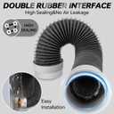 5FT Dryer Vent Hose 4 Inch, 6-Layer Heavy Duty Aluminum Flexible Dryer Duct with Rubber Seal Connectors, Easy-Install Heat Resistant Dryer Exhaust Hose for Tight Spaces, Universal Dryer Hose Vent Kit