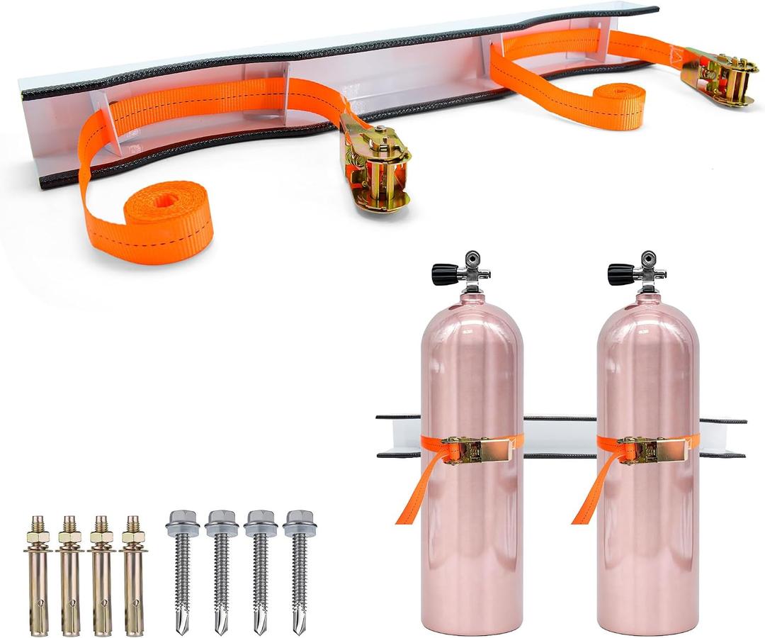 Dual Propane Tank Holder 1 Pack Wall Propane Tank Mount for 2 Gas Cylinders