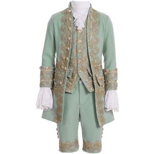 1791's lady Men's Victorian Fancy Outfit 18th Century Regency Tailcoat Vest Halloween Costume (Green, L)