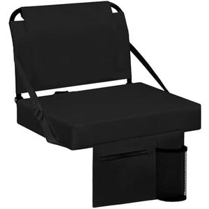 Besunbar Stadium Seat for Bleachers with Back Support and Wide Padded Cushion Stadium Chair - Includes Shoulder Strap and Cup Holder