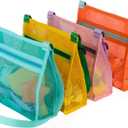 MUYIZI Mesh Beach Bag for Shells Collecting 4 Pack,Shell Bags for Beach,Sea Shell Bags for Picking Up Shells,Beach Shell Bag for Kids, Beach Toys Sand Toys Swimming Accessories for Boys and Girls