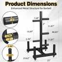 Weight Plate Rack for 2-inch Olympic Bumper Plate and Barbell, Weight Tree with 800 LBS Capacity, Heavy Duty Storage Racks with 4 Barbell Holder & Lockable Wheels for Home Gym & Garage Gym