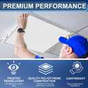 Pushglossy 4 Pack 22.5" x 46.5" x 0.08" Frosted Fluorescent Light Diffuser Panels, Translucent Polystyrene Sheet Replacement for 2x4ft Drop Ceiling Lights for Classroom Office Home