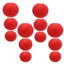 EATAKWARD 12 PCS Paper Lanterns Party Decorations, DIY Decorative Round Chinese Paper Lanterns Hanging Paper Lanterns Red Paper Lanterns, 8'' 10'' 12'' Each 4