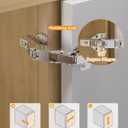 Chibery 2 Pack 180 Degree Soft Close Cabinet Hinges, Lazy Susan & Kitchen Corner, 48mm Hole Distance, Concealed Face Frame & Frameless, Hidden Self Closing, Smooth Slow 3D Adjustment for Fold Cupboard