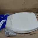 Mayfair Aurora Slow Close Toilet Seat, Easy Clean Hinges and Adjustable Perfect Fit Plastic Seat, Made in USA, Elongated, Biscuit