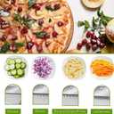ONCE FOR ALL Safe Mandoline Slicer, Multi Vegetable Chopper, Potato Slicer for Kitchen, 4 Modes 100+ Presets Adjustable Thickness, French Fry Cutter (5 in 1 Green)