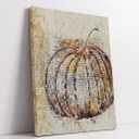 LiTiu Fall Wall Art Decor, Rustic Vintage Farmhouse Fall Pumpkin Wall Art Canvas Prints Decor, 11x14,Retro Autumn Pumpkin Artwork Gifts Thanksgiving Decorations for Home Bedroom (Multicolor)