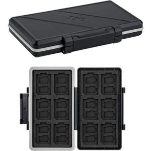 36 Slots Memory Card Case Water-Resistant Anti-Shock Memory Card Wallet for 24 Micro SD SDXC SDHC TF Cards and 12 SD SDXC SDHC Cards