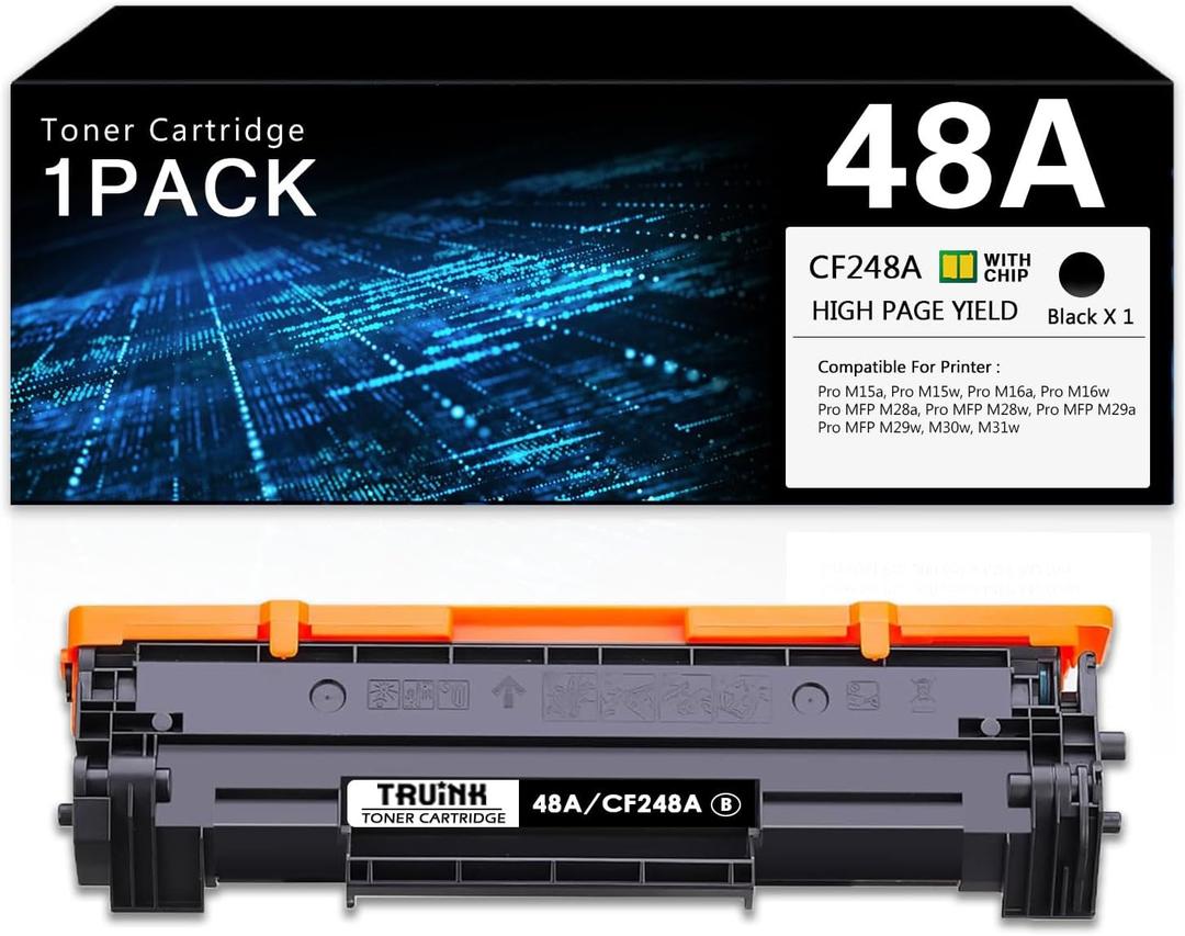 48A Toner Cartridge 1-Pack Replacement for HP 48A | CF248A Toner Compatible with HP LaserJet Pro M15w M15a M16w M16a MFP M28w M28a M29w M29a M30w M31w Printer Ink.(1 Black)