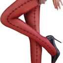 Sahabowi Women Tights, Sheer High Waist Pantyhose, Vintage Control Top Stockings, Siwa6 (One Size, Floral Wine)