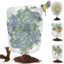 Garden Netting Mesh Plant Cover Bags with Drawstring 4.92Ft x 3.28Ft, 4 Pack Bird Netting Plants Cover Protection