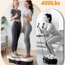 Zoomsnail Vibration Plate Exercise Machine, 8000 Vibrations/min Adjustable Fitness Platform, 400 Lbs Capacity Whole Body Workout Extra Large Size Platform with Bluetooth for Weight Loss, Women & Men