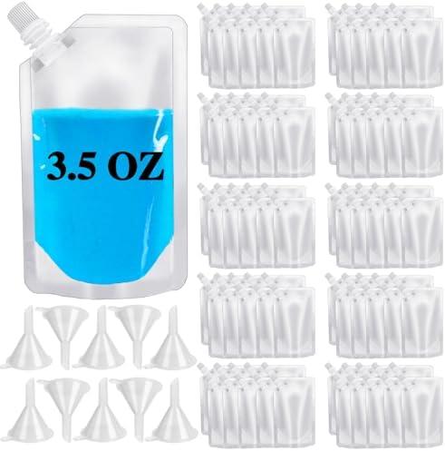 22 Pcs Plastic Flasks,3.5 Oz Reusable Drink Pouches,Leak-Proof Food Grade Plastic for Travel Outdoor Sports Concerts Events