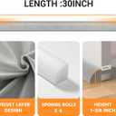 fowong Door Draft Stopper 30 Inch, Upgraded Triangle Design for Large Gap Seal up to 1.7", Adjustable Under Door Noise Blocker, Fits 24 to 30 Inch Doors, Machine Washable Grey