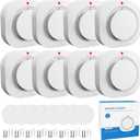 Smoke Detectors for Home,Photoelectric Wireless Fire Alarms Replaceable Battery Powered,Portable Smoke Alarm with Test/Mute Button,Attic Smoke Detector,8 Pcs