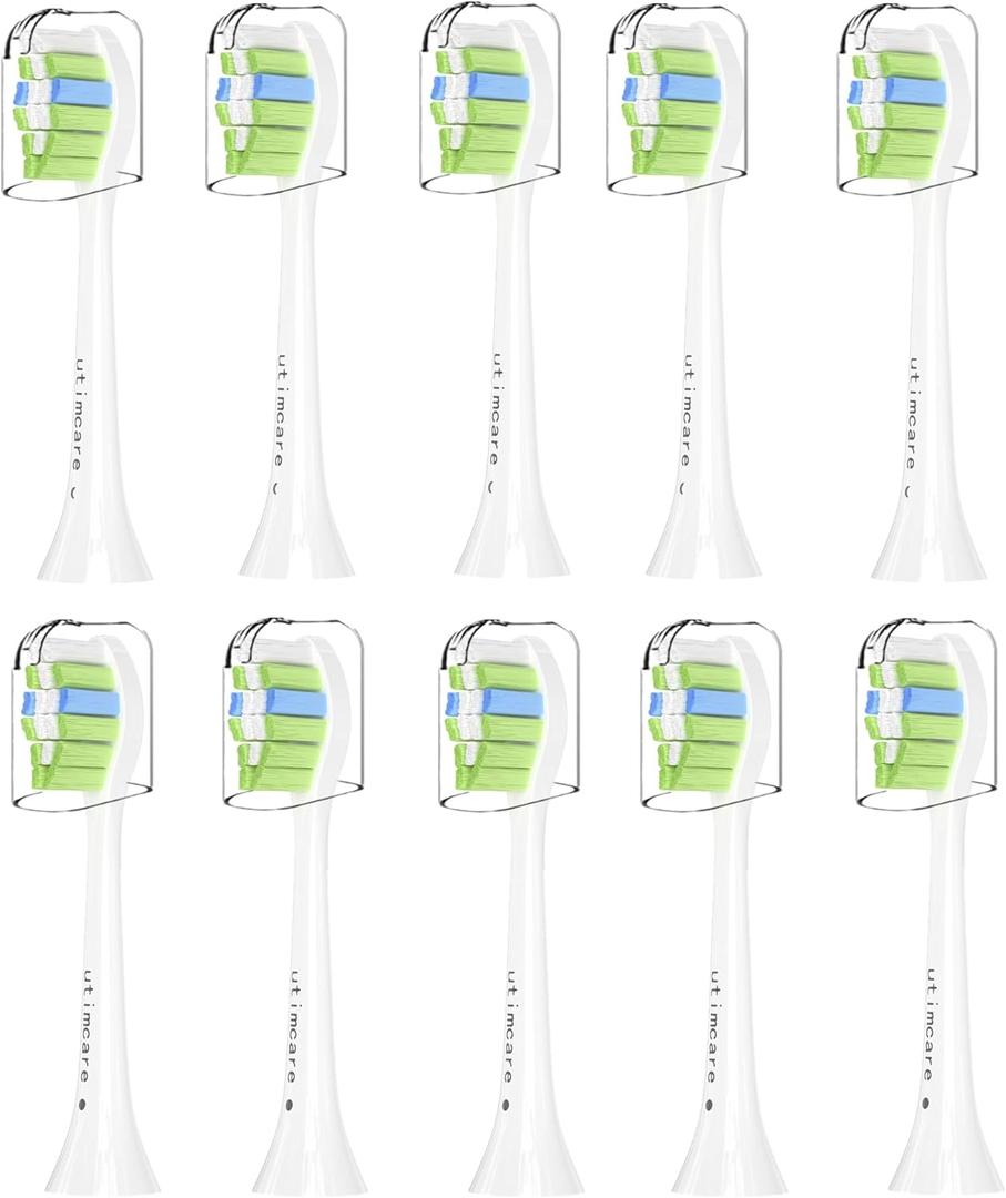 Replacement Toothbrush Heads Compatible with Philips Sonicare ProtectiveClean C2 G2 W 4100 5100 5300 Plaque Control Electric Toothbrush, Soft, 10 Pack Refills.