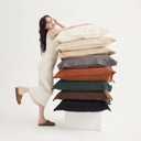 Throw Pillow Covers Set of 3 for Bedroom Living Room Sofa Couch Soft Corduroy Big Decorative Large Square Pillow Cushion Covers Home Dorm Farmhouse dcor Brown, Beige & Camel30x30