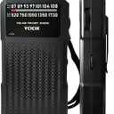 Radios Portable Am Fm, Battery Operated Radio with Headphone Jack & Back Clip, Pocket Radio with Long Range Reception for Seniors Elderly, Indoor Outdoor Camping Travel (Black)