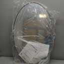 ANDY STAR Oval Bathroom Mirror, 24" x 36" Chrome Stainless Steel Metal Frame Vanity Mirror for Over Sink with Adjustable Tilting Design, Pivoting Mirror for Modern Wall Decor