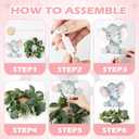 6 Sets Elephant Baby Shower Table Centerpieces with Eucalyptus Wreath Wood Slices Baby Shower Decorations Table Toppers for Boys Girl Pink Elephant Theme Birthday Party Supplies