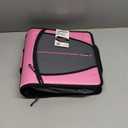 Case-it Mighty Zip Tab Zipper Binder, 3" O-Ring with 5-Color tabbes, Expanding File Folder and Shoulder Strap and Handle, D-146-Light Pink