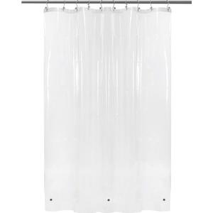 BAROSSA Design 54 inch Wide Stall Shower Curtain Liner with 3 Magnets - PEVA, Waterproof, PVC Free, Metal Grommets, Clear, 54x72
