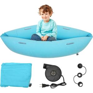 Sensory Chair for Kids, 60" Inflatable Peapod Sensory Chair, Sensory Pod for Autistic Children, Sensory Toys Gift, with Electric Air Pump (Light Blue)