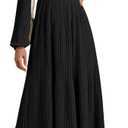 LYANER Women's Fall Square Neck Long Sleeve Tiered A Line Ribbed Knit Elegant Sweater Dress (Black, Large)