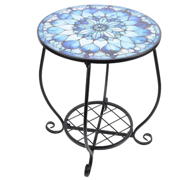 Cinnvoice Outdoor Side Table Small End Patio Porch Table
Round, Mosaic, Outdoor, Side, Small, Accent, Plant Coffee Tea Table for Yard, Patio, Porch, Garden, Living Room, Bedroom