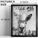 2 x Biufo Bathroom Wall Decor, Framed Nice Ass Funny Quotes Wall Art, Donkey Canvas Print Poster, Bathroom Restroom Decor (8"x10")