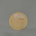 Baby Announcement Sign, 5.9 Inch Wooden Hello World Newborn Signs, Birth Announcement Sign, Baby Shower Hospital Nursery for Newborn Boys and Girls (White,Pen)