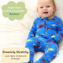 Bamboo Viscose Baby Footless Pajamas Soft Newborn Sleepers | 2-Way Zipper Pjs, Fold-Over Mittens Cuffs, Long Sleeve Baby Romper, Breathable Infant Outfits, Tagless Comfort, Skin-Friendly (Blue)