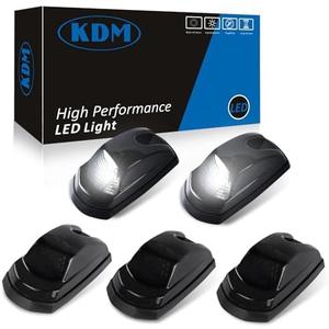 KDM Smoked Lens Led Cab Roof Top Marker Lights assembly Fit for 2017-2024 Ford F250 F350 F450 F550 Super Duty,Mounted Running Clearance Bright White,5Pcs Pack