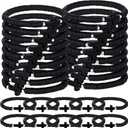 Landical 30/50 Pcs Cross Bracelets Bulk Jesus Bracelets Handmade Elastic Colorful Polymer Clay Bead Religious Wristbands Christian Wristband for Women Kid Easter Valentine Gifts (Black)