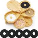 Mifoci Bamboo 5 Tier Margarita Salt Rimmer Set Salt and Sugar Glass Rimmer Set with Lid and 5 Sponges Home Bar Accessories for Cocktails Drinks House Party Bartender Supplies