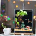 Christmas Aquarium Decoration Set: Christmas Fish Tank Decorations Xmas Tree Figure Present Box Miniature Resin Micro Landscape Ornaments for Fish Tank Supplies Table Decor