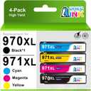 970XL 971XL Ink Cartridges High Yield 4 Pack Replacement for HP 970XL 971XL 970 971 Compatible with Officejet Pro X476dw X576dw X451dw X551dw X451dn X476dn Printer (Black, Cyan, Magenta, Yellow)