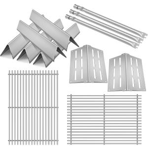 7524 7528 Cooking Grates 7622 Heat Deflectors 7620 Flavorizer Bars with Burner Tube Set for Weber Genesis Grill Replacement Parts E-310 E-320 E-330 S-310 S320 S-330 EP-310 EP-320