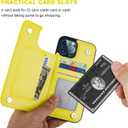 ONETOP Compatible with iPhone 12 Pro Max Wallet Case with Card Holder,PU Leather Kickstand Card Slots Case, Double Magnetic Clasp and Durable Shockproof Cover 6.7 Inch (Yellow)