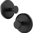 2 Pcs Matte Black Suction Cup Hooks for Shower, Bathroom, can be Installed on Smooth Glass Doors, Mirrors, Tiles loofahs, Towels, Coats, Bathrobes Hook Holders, can be Hung up to 15 lbs