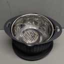 4-1 Colander with Bowl Set - Colander for Kitchen - Strainers and Colanders - Pasta Strainer - Funny Presents for Women - Fruit Cleaner Veggie Wash Kitchen Essentials, Grey 