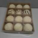 3.15INCH Beige Velvet Ornaments for Christmas Tree, 12PCS Glitter Flocked Christmas Ornaments Decorations Balls Set Decor