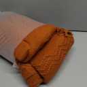 MIULEE Rust Knitted Throw Blanket for Couch Boho Terracotta Textured Cozy Woven Blanket with Tassels for Sofa Chair Bed Living Room Acrylic Wave Pattern 60"x80"