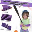 Tradder 1 Pair of Youth Softball Baseball Socks Baseball Belt and Arm Sleeve Combo for Men Boy Girl Football Sports Gift Set(Purple) (Purple)